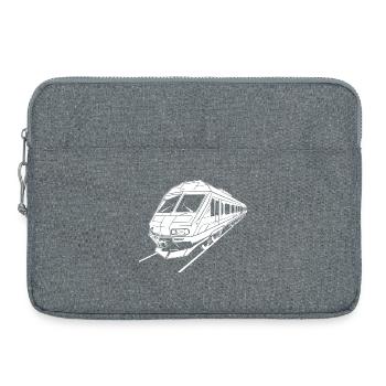 Train Drawing - Laptop bag 15" - heather grey - Front