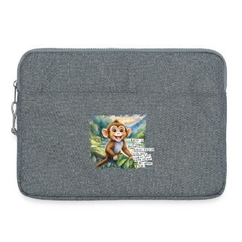 What you have can have many - With monkey picture - Laptop bag 15" - heather grey - Front