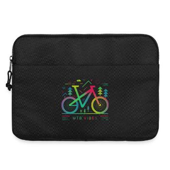 Lebendige Mountainbike-Trail-Illustration - Laptoptasche 15" - Schwarz - Vorne