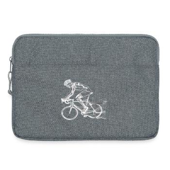 Croquis du cycliste - Sacoche pour ordinateur portable 15 pouces - gris chiné - Devant
