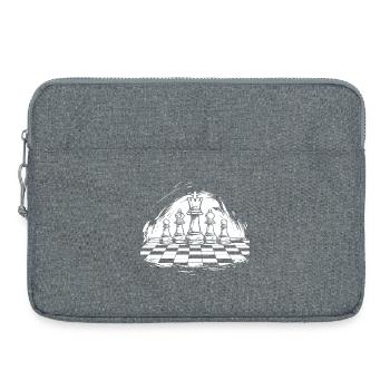 Schach Zeichnung - Laptoptasche 15" - Grau meliert - Vorne