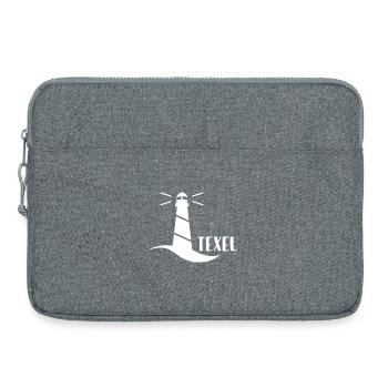 Leuchtturm Texel (weiß) - Laptoptasche 15" - Grau meliert - Vorne
