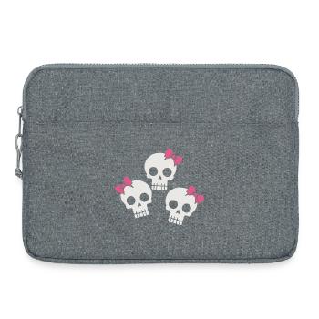 Crâne mignon avec des arcs - Sacoche pour ordinateur portable 15 pouces - gris chiné - Devant