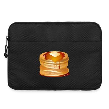 Pancakes Motiv mit Butterflocke und Ahornsirup - Laptoptasche 15" - Schwarz - Vorne