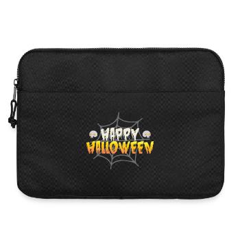 Happy Halloween with spider web and skull - Laptop bag 15" - black - Front