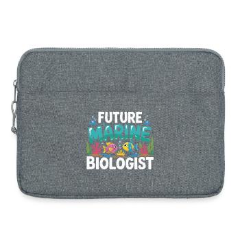 Future Marine Biologist with Fish - Laptop bag 15" - heather grey - Front