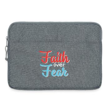 Motif de conception de la foi sur la peur - Sacoche pour ordinateur portable 15 pouces - gris chiné - Devant