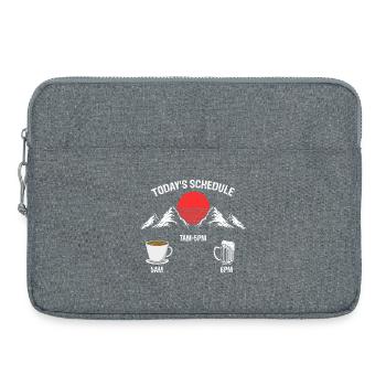 Funny Daily Routine Coffee Work Beer Sunrise Joke - Laptop bag 15" - heather grey - Front