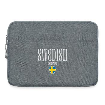 Original suédois, fierté suédoise - Sacoche pour ordinateur portable 15 pouces - gris chiné - Devant