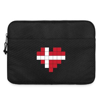 Pixel Herz Dänemark Flagge - Laptoptasche 15" - Schwarz - Vorne