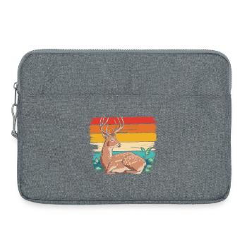 Reh im Retro Stil - Laptoptasche 15" - Grau meliert - Vorne
