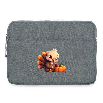 Bébé dinde de Thanksgiving - Sacoche pour ordinateur portable 15 pouces - gris chiné - Devant