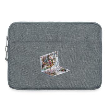 Transparente CAD-Schaltkreiskunst beim Laptop - Laptoptasche 15" - Grau meliert - Vorne
