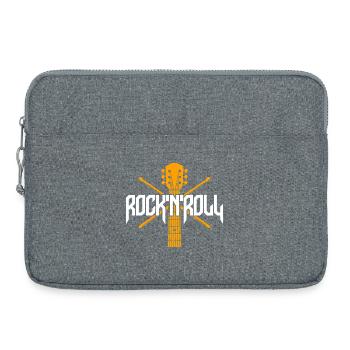 Rock 'n' Roll Gitarre und Drumsticks Emblem - Laptoptasche 15" - Grau meliert - Vorne