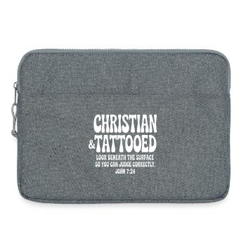 Jean chrétien et tatoué 7:24 Tee - Sacoche pour ordinateur portable 15 pouces - gris chiné - Devant