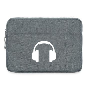 Casque Musique DJ Icône Gaming Vector - Sacoche pour ordinateur portable 15 pouces - gris chiné - Devant