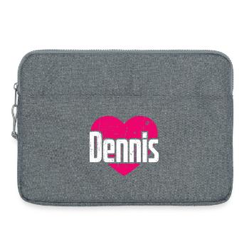 I Love Dennis Pink Heart I Love Dennis - Laptop bag 15" - heather grey - Front