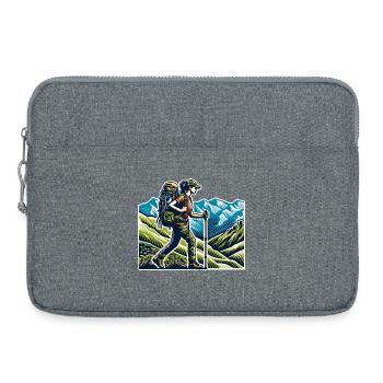 Hiker Hiking - Laptop bag 15" - heather grey - Front