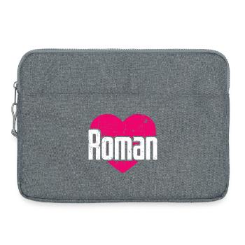 J’aime Roman Pink Heart J’aime Roman - Sacoche pour ordinateur portable 15 pouces - gris chiné - Devant