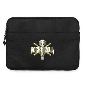Rocknroll-Gitarre und Drumsticks-Emblem - Laptoptasche 15" - Schwarz - Vorne