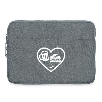 Humour raclette à la bière de cœur - Sacoche pour ordinateur portable 15 pouces - gris chiné - Devant