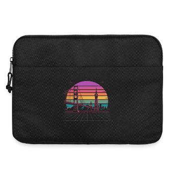 Regenbogenbrücke Neon Skyline san francisco - Laptoptasche 15" - Schwarz - Vorne