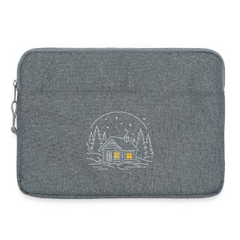 Night hut in the starry forest - Laptop bag 15" - heather grey - Front