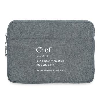 Chef Definition Funny Culinary Cooking Girl Dad - Laptop bag 15" - heather grey - Front