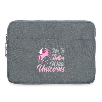 Life is better with unicorns - Laptop bag 15" - heather grey - Front