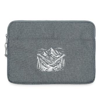 Mountain sketch landscape - Laptop bag 15" - heather grey - Front