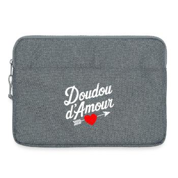 Doudou D'amour Saint valentin Couple - Sacoche pour ordinateur portable 15 pouces - gris chiné - Devant