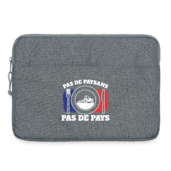 Paysan Français Agriculture France - Sacoche pour ordinateur portable 15 pouces - gris chiné - Devant