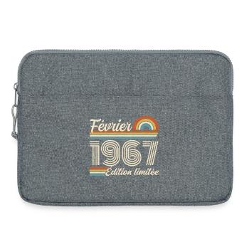 Born in February 1967 | 59th Anniversary - Laptop bag 15" - heather grey - Front
