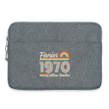 Born in February 1970 | 56th Anniversary - Laptop bag 15" - heather grey - Front