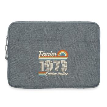 Nées en Février 1973 | 53ème Anniversaire - Sacoche pour ordinateur portable 15 pouces - gris chiné - Devant