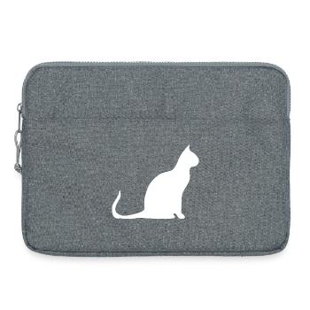 Katze Silhouette Minimal Design Cat Lover - Laptoptasche 15" - Grau meliert - Vorne