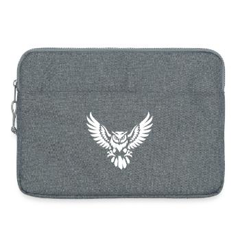 Aggressive owl in flight - Laptop bag 15" - heather grey - Front