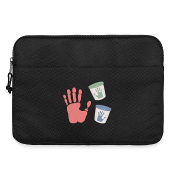 Baby Footprint Pastel Print Finger Paints - Laptop bag 15" - black - Front