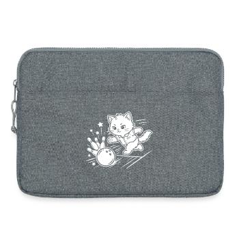 Bowling Kawaii Katze - Laptoptasche 15" - Grau meliert - Vorne