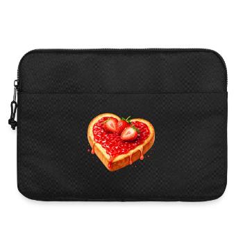 Toast in Herzform mit Erdbeermarmelade  - Laptoptasche 15" - Schwarz - Vorne