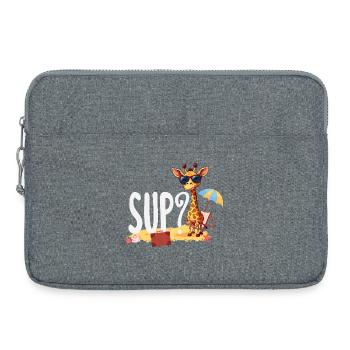 Sup Funny Giraffe Holiday Summer Beach - Laptop bag 15" - heather grey - Front