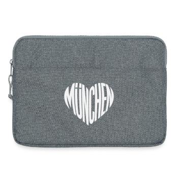 München Herz Silhouette - Designfarbe variabel - Laptoptasche 15" - Grau meliert - Vorne