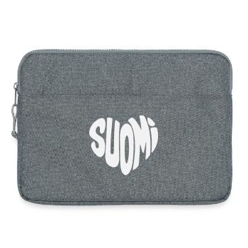 Finlande, faute de frappe de Suomi Heart - Sacoche pour ordinateur portable 15 pouces - gris chiné - Devant