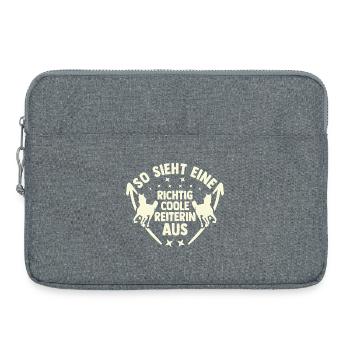 Reiten Pferdeliebhaber Reiterhof Pferde - Laptoptasche 15" - Grau meliert - Vorne