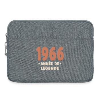 60 ans 1966 Vintage Retro Cadeau Anniversaire - Sacoche pour ordinateur portable 15 pouces - gris chiné - Devant