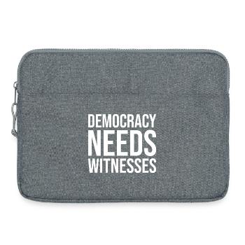 Demokratie braucht Zeugen der Pressefreiheit - Laptoptasche 15" - Grau meliert - Vorne