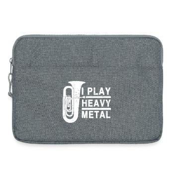 Tuba, heavy metal, musique de cuivres, drôle de disant Tuba - Sacoche pour ordinateur portable 15 pouces - gris chiné - Devant