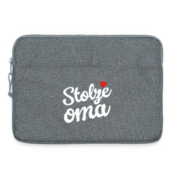 Stolze Oma - Laptoptasche 15" - Grau meliert - Vorne