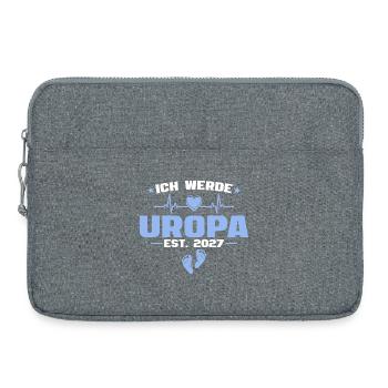 Ich werde Uropa 2027 - Baby Ankündigung Geschenk - Laptoptasche 15" - Grau meliert - Vorne