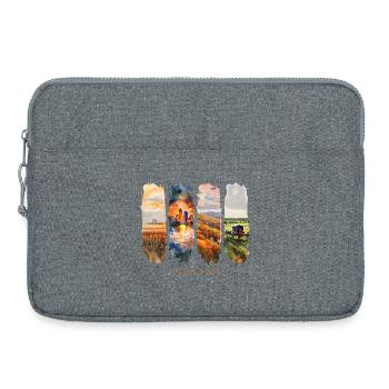 Voyage de vacances dans l’Indiana – Motif du cœur du pays et de la nature - Sacoche pour ordinateur portable 15 pouces - gris chiné - Devant